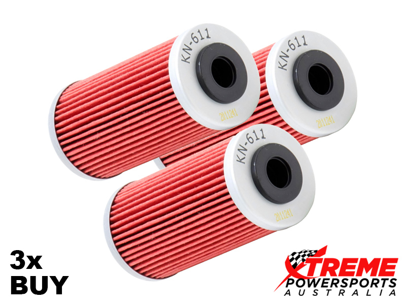 KN-611 Honda TRX420 RANCHER AUTO DCT IRS W/EPS 15-18 Oil Filter 1x,3x,5x Pack Bu - Picture 3 of 4