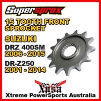 SUPERSPROX FRONT SPROCKET 15T For Suzuki DRZ 400SM DRZ400SM 06-2015 DRZ250 250 01-14
