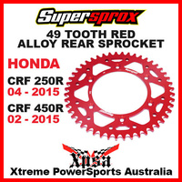 SUPERSPROX MX REAR SPROCKET 49T CRF 250R CRF250R 04-15 CRF450R 450R 02-15 RED