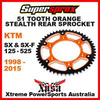 SUPERSPROX STEALTH REAR SPROCKET 51T KTM SX 125 150 250 350 450 505 525 98-2015