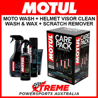 Motul Motorcycle Care Pack Moto Wash, Wax, Helmet Visor Clean, Scratch Remover 17-750-00