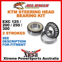 Steering Head Bearing Kit KTM EXC 125 200 250 300 2T 2 Stroke, All Balls 22-1026