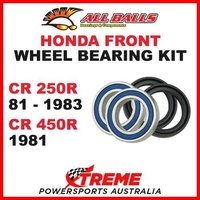 Front Wheel Bearing Kit Honda CR250R 250R 1981-1983 CR450R 1981, All Balls 25-1119