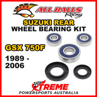 All Balls 25-1344 For Suzuki GSX750F GSX 750F 1989-2006 Rear Wheel Bearing Kit