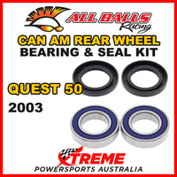 25-1396 ATV REAR WHEEL BEARING KIT CAN AM QUEST 50 2003