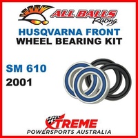 MX Front Wheel Bearing Kit Husqvarna SM610 SM 610 610cc 2001 Moto, All Balls 25-1413