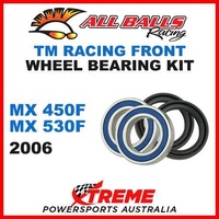 MX Front Wheel Bearing Kit TM Racing MX450F MX530F 2006 Dirt Bike, All Balls 25-1549