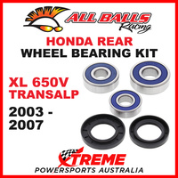 All Balls 25-1603 Honda XL650V Transalp 2003-2007 Rear Wheel Bearing Kit