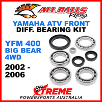 25-2028 Yamaha YFM 400 Big Bear 4WD 02-06 Front Differential Bearing Kit