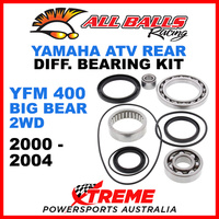 25-2033 Yamaha YFM 400 Big Bear 2WD 00-04 ATV Rear Differential Bearing Kit