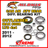 25-2086 CanAm Outlander MAX 800R LTD 4x4 11-12 ATV Rear Differential Bearing Kit
