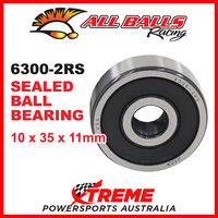 All Balls 6300-2RS 10x35x11mm Sealed Ball Bearing ABEC-3 Triple Lip Seal