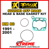 ProX For Suzuki RM80 RM 80 1991-2001 Head & Base Gasket Kit
