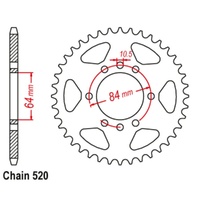 Supersprox 51 Tooth Rear Stealth Sprocket for Yamaha YZ490 1982-1988