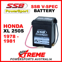 SSB Honda XL250S XL 250S 1978-81 6V V-SPEC Dry Cell High Performance AGM Battery