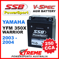 SSB 12V V-SPEC DRY CELL 250 CCA AGM BATTERY YAMAHA YFM350X WARRIOR 2003-2004