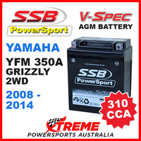 SSB 12V V-SPEC DRY CELL 310 CCA AGM BATTERY YAMAHA YFM350A GRIZZLY 2WD 2008-2014