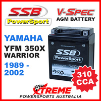 SSB 12V V-SPEC DRY CELL 310 CCA AGM BATTERY YAMAHA YFM350X WARRIOR 1989-2002