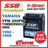 SSB 12V V-SPEC DRY CELL 310 CCA AGM BATTERY YFM250FW TIMBERWOLF 4WD 1992-1998