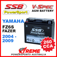 SSB 12V V-SPEC DRY CELL 260 CCA AGM BATTERY YAMAHA FZ6S FAZER 600cc 2004-2009