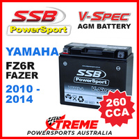 SSB 12V V-SPEC DRY CELL 260 CCA AGM BATTERY YAMAHA FZ6R FAZER 600cc 2010-2014