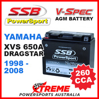 SSB 12V V-SPEC DRY CELL 260 CCA AGM BATTERY YAMAHA XVS650A DRAGSTAR 1998-2008