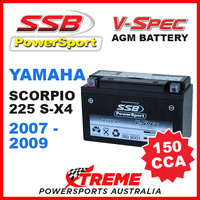 SSB 12V V-SPEC DRY CELL 150 CCA AGM BATTERY SCORPIO 225 S-X4 2007-2009 VT7B-4