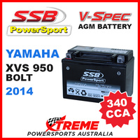 SSB 12V V-SPEC DRY CELL 340 CCA AGM BATTERY YAMAHA XVS950 XVS 950 BOLT 2014