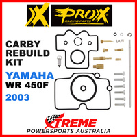 Pro-X Yamaha WR450F WR 450F 2003 Carb Carburetor Repair Kit 44.55.10269