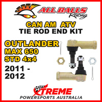 All Balls 51-1009 Can Am Outlander MAX 650 STD 4x4 2011-2012 Tie Rod End Kit
