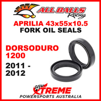 All Balls 55-122 Aprilia Dursoduro 1200 2011-2012 Fork Oil Seal Kit 43x55x10.5