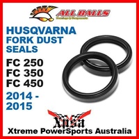 Fork Dust Seals Husqvarna FC250 FC350 FC450 2014-2015 MX Moto, All Balls 57-105