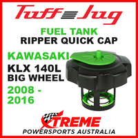 Kawasaki KLX 140L Big Wheel 2008-2016 Fuel Gas Tank Tuff Jug Quick Cap Blk Green