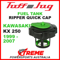 Kawasaki KX250 KX 250 1999-2007 Fuel Gas Tank Tuff Jug Quick Cap Black Green