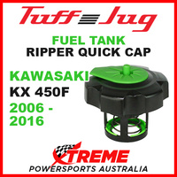Kawasaki KX450F KXF450 2006-2016 Fuel Gas Tank Tuff Jug Quick Cap Black Green