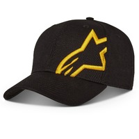 Alpinestars Corp Snap 2 Hat Cap Black w/ Gold Logo One Size Fits Most