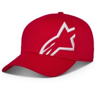 Alpinestars Corp Snap 2 Hat Cap Red w/ White Logo One Size Fits Most