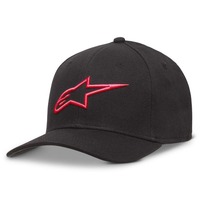 Alpinestars Ageless Curve Hat Cap Black w/ Red Logo Small/Medium