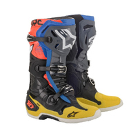 Alpinestars Tech 10 Adult Boots MX Black/Fluo Yellow/Blue Sizes 7-14