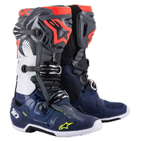 Alpinestars Tech 10 Adult Boots MX Dark Grey/Dark Blue/Red Sizes 7-14