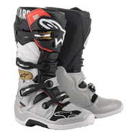 Alpinestars Adult MX Tech 7 Boot Black/Silver/White/Gold Sizes 9-12