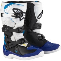 Alpinestars Tech 3S White/Black Enamel/Blue Kids Boots