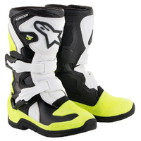 Alpinestars Tech 3S Kids Boots MX Black/White/Yellow Fluo Sizes K10-1
