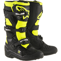 Alpinestars Tech 7S Youth Boots MX Black/Fluo Yellow Sizes 2-8