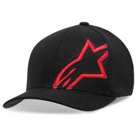 Alpinestars Corp Shift-2 Curved Brim Hat Cap Black w/ Red Logo Large/XL