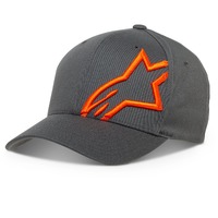 Alpinestars Corp Shift-2 Curved Bill Hat Cap Charcoal w/ Orange Logo Small/Med
