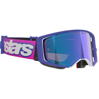 Alpinestars Supertech Vista Purple / Fluro Pink Blue Mirror Goggles
