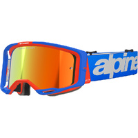 Alpinestars Vision 8 Wordmark Blue / Orange Red Mirror Goggles