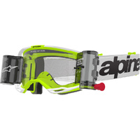 Alpinestars Vision 8 Wordmark White / Fluro Yellow Clear Roll-Off Goggles
