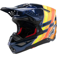 Alpinestars 2026 S-M10 TLD Dark Blue / Orange / Fluro Yellow Helmet